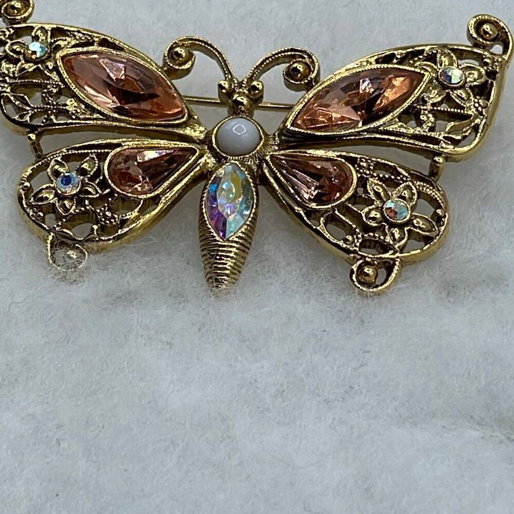 Vintage ”1928” brand large butterfly brooch